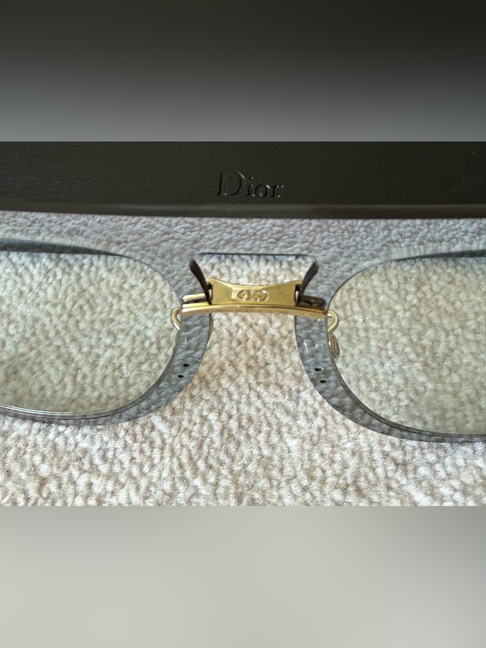 Christian Dior Aviator Eyeglasses Grey Marble Gold Frame 57-17 Made in Italy - Picture 5 of 10